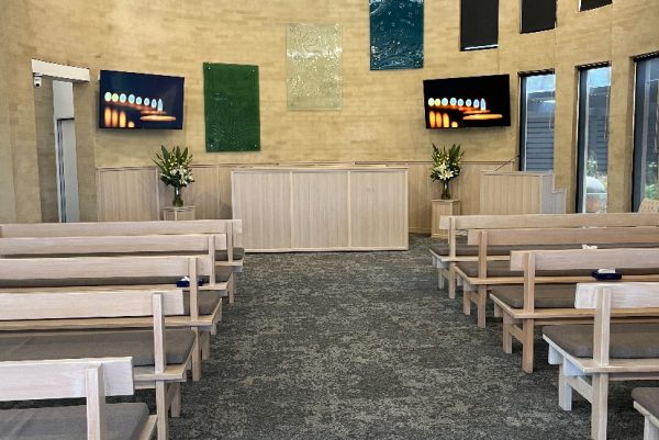 Geelong Chapel Interior in Melbourne with Seating and Peaceful Atmosphere