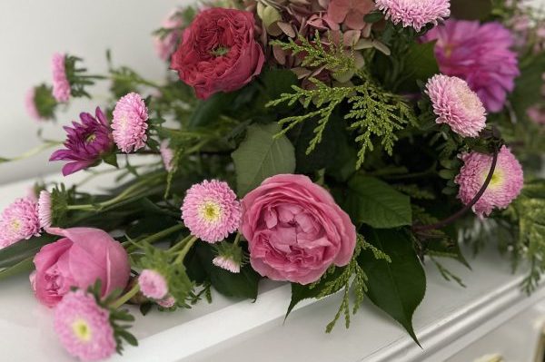lose‑Up of Funeral Flowers Arranged for Melbourne Service